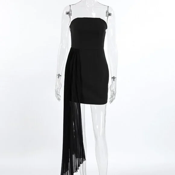 Pleated Detail Tube Mini Dress - Picture 7 of 14